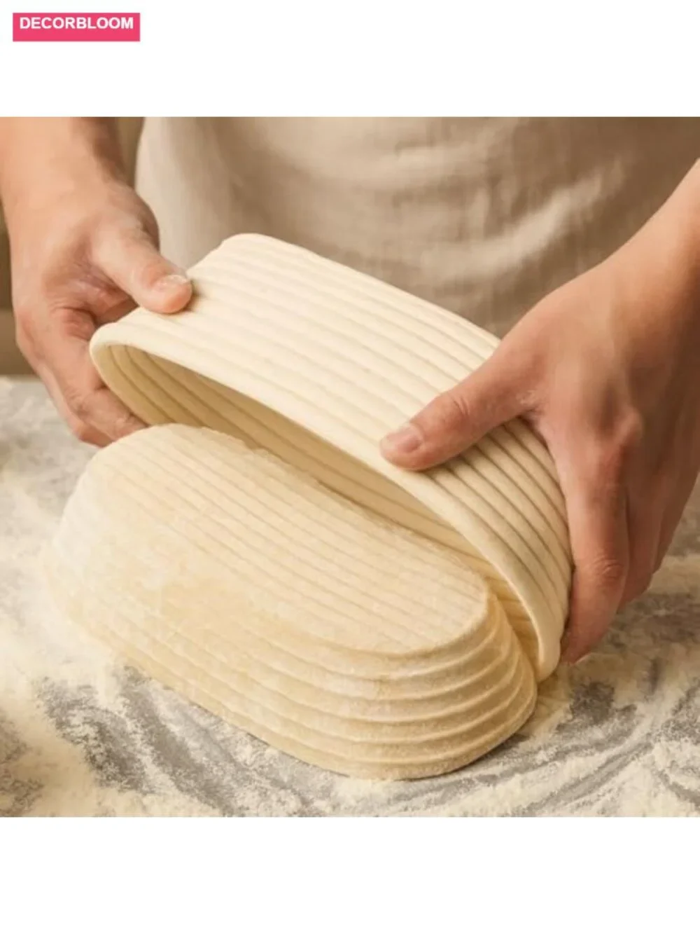 Oval 10 Inch Rattan Bread Proofing Basket with Lame, Blades & Cover